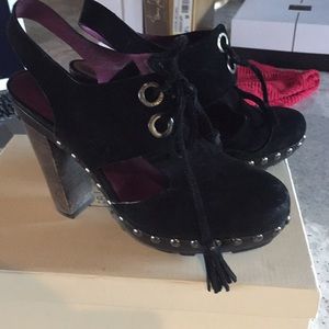 Coach black suede heels